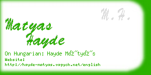 matyas hayde business card